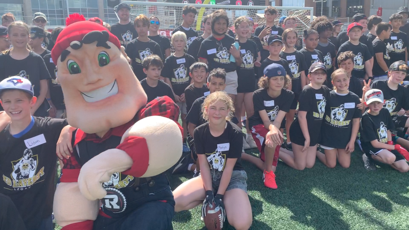 More than 100 youth took part in the Ed Laverty Legacy Sports Fund's "Skills and Drills" event at TD Place. June 11, 2022. (Jackie Perez/CTV News Ottawa)