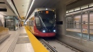 A train arrives at Lyon Station. (Colton Praill / CTV News Ottawa)