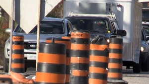 Road work in Barrie, Ont. (CTV News Barrie)