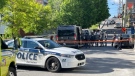 A police operation closed streets in the Hull sector of Gatineau on Tuesday, June 14, 2022. (Jim O'Grady/CTV News Ottawa)
