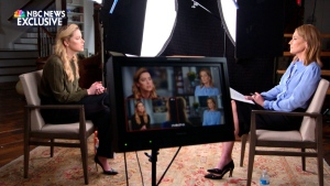 Savannah Guthrie, right, during an exclusive interview with Amber Heard, on NBC's 'Today' show. (NBC News via AP) 