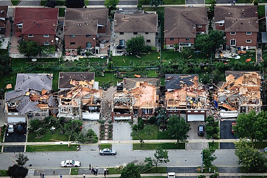 Some of the damage caused by an Aug. 20, 2009 F2 tornado that hit Woodbridge. (Tom Podolec / CTV Toronto)