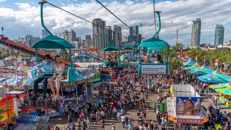 An ariel view of the Calgary Stampede grounds taken from the WestJet Skyride. (Getty Images) 