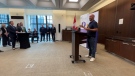 Handyman Bryan Baeumler, who turned his trade-skills into television stardom on HGTV, shared his personal experience with mental health struggles at Father’s Day on the Hill. Jun. 15, 2022. (Tyler Fleming/CTV News Ottawa)