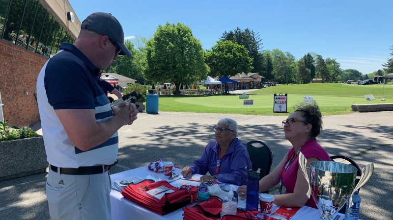 A golf tournament to fundraise for the 2022 Can-Am Police-Fire Games was held in Windsor, Ont. on Friday, June 17, 2022. (Chris Campbell/CTV News Windsor)