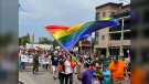 Hundreds of people were out in Brandon Saturday afternoon marching in the city's Pride parade. (Source: Cody Carter/ CTV News Winnipeg)