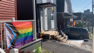 Pride flags fly on Poplar Street in Ottawa after one residents had hers ripped down. (Ian Urbach/CTV News Ottawa)