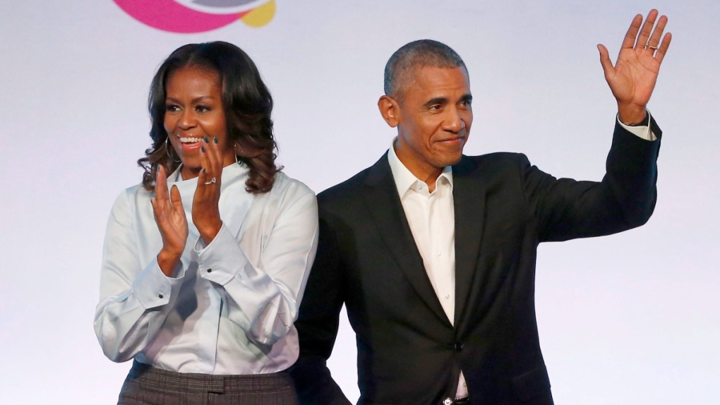 Barack and Michelle Obama in Chicago in 2017
