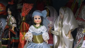 A few of the dolls up for auction from the Valley Doll Museum in Drumheller, Alta. June 22, 2022. (CTV News Edmonton)