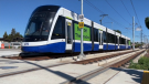 A Valley Line LRT train being tested on June 22, 2022 (Jeremy Thompson/CTV News Edmonton).