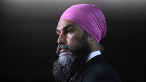 NDP Leader Jagmeet Singh participates in a news conference on Parliament Hill in Ottawa, June 22, 2022. THE CANADIAN PRESS/Justin Tang