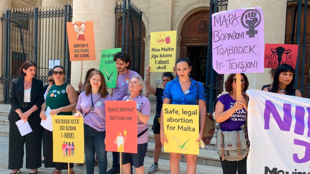 Abortion activists protest in Valletta, Malta
