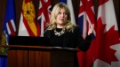 Conservative member of Parliament Michelle Rempel Garner holds a press conference on Parliament Hill in Ottawa on Tuesday, April 5, 2022. (THE CANADIAN PRESS/Sean Kilpatrick)