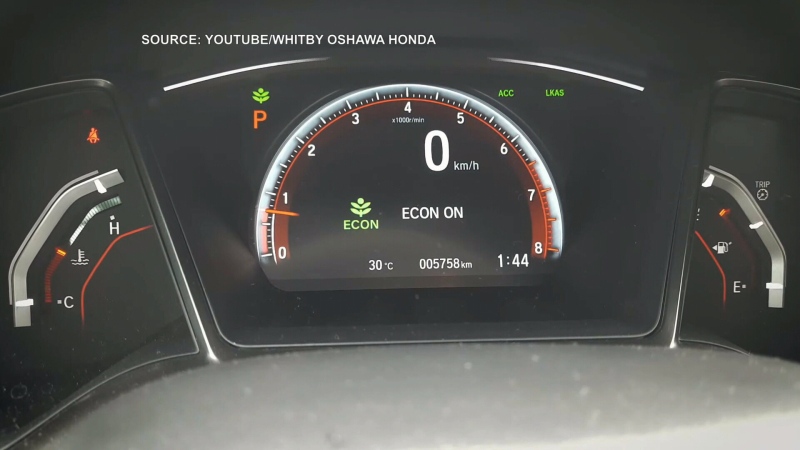 A vehicle with an "Eco On" option is seen in this photograph provided by Oshawa Honda.