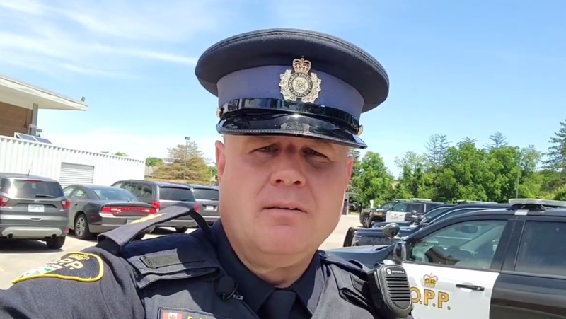OPP Acting Sgt. Ed Sanchuk appears in a video posted to Twitter on June 24, 2022. (Twitter/OPP)