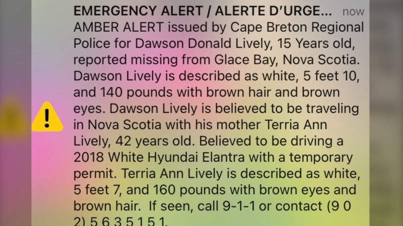 An amber alert has been issued by Cape Breton Regional Police for a missing teenager.