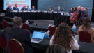 A roundtable dealing with emergency communications within agencies and the interoperability with others is conducted at the Mass Casualty Commission inquiry into the mass murders in rural Nova Scotia on April 18/19, 2020, in Truro, N.S. on Thursday, June 23, 2022. (THE CANADIAN PRESS/Andrew Vaughan)