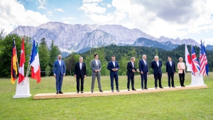 G7 leaders gather in Schloss Elmau on Sunday, June 26, 2022. THE CANADIAN PRESS/Paul Chiasson