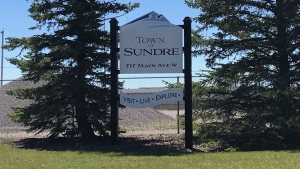 The town of Sundre is located approximately 92 kilometres northwest of Calgary.