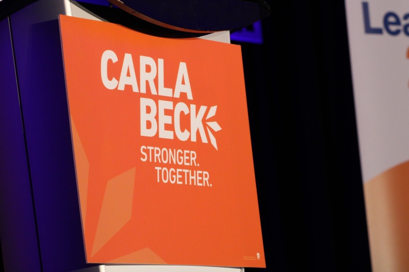 Carla Beck, the MLA from Regina Lakeview, became the first woman elected as the leader of the Saskatchewan NDP. (Brendan Ellis/CTV News)