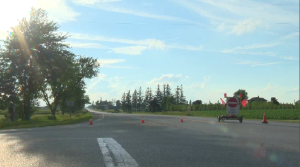 A road closed for a crash investigation in Listowel, Ont. (Adam Marsh/CTV Kitchener) (June 27, 2022)