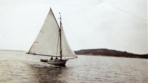 The nine-metre sailboat Dorothy is shown in 1910 headed towards Ganges Island, B.C. (BC Ferries)