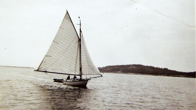 The nine-metre sailboat Dorothy is shown in 1910 headed towards Ganges on Salt Spring Island, B.C. (BC Ferries)