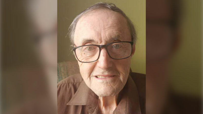James MacKenzie is described as being about six feet tall, roughly 145 pounds, with brownish-grey hair and hazel eyes. Police say he wears eyeglasses and walks with a cane. He was last seen wearing black sunglasses, a long-sleeved blue shirt, a black belt, long blue pants, and black shoes. (SOURCE: RCMP)