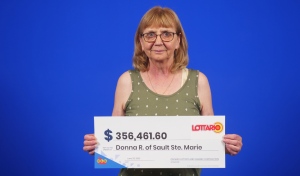 Donna Ralph of Sault Ste. Marie won 356,461.60 in the June 11 Lottario draw, the Ontario Lottery & Gaming Corp. said in a news release Tuesday. (Supplied)