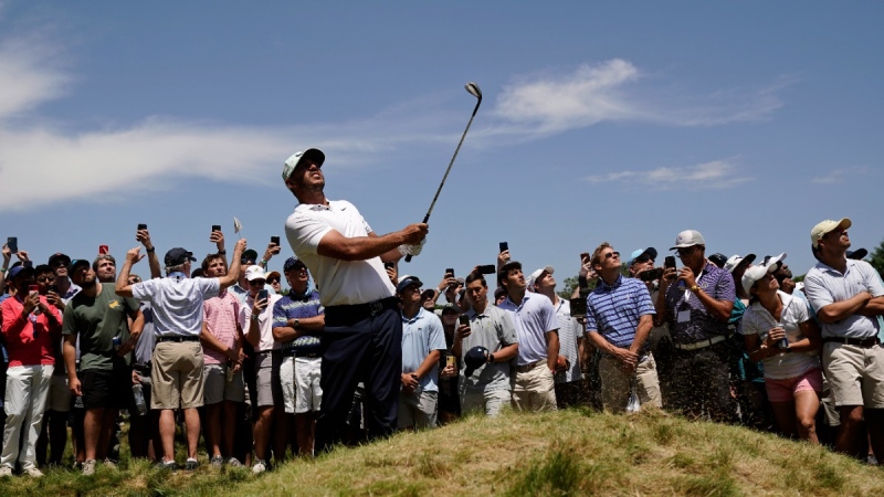 Brooks Koepka at the U.S. Open golf tournament in Brookline, Mass., on June 17, 2022. (Charlie Riedel / AP) 