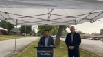 Windsor Mayor Drew Dilkens and Ward 1 councillor Fred Francis made a visit to the are in south Windsor, Ont., on Wednesday, June 29, 2022. (Source: City of Windsor) 