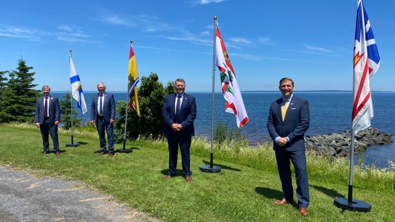 Atlantic Canada's four premiers meet to discuss provincial politics in Pictou on June 29, 2022. (Jesse Thomas/CTV Atlantic)
