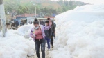 Toxic foam floods Colombian streets