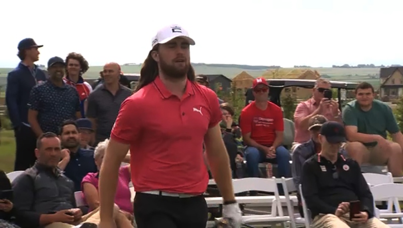 Long driver  Kyle Berkshire set the world record for outdoor ball speed Tuesday. Glenn Campbell reports