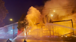 Fire tears through East Van Value Village