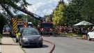 One person is in hospital after a fire broke out in a home in Longueuil. (Matt Grillo/CTV News)