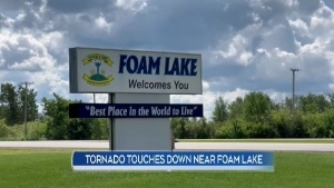 Foam Lake narrowly missed a tornado Wednesday evening.