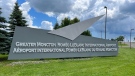 The entrance sign at the Greater Moncton Roméo Leblanc International Airport. (Derek Haggett/CTV)