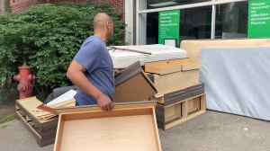 Moving day in Montreal means the streets will be crowded with furniture, moving vans and people not celebrating Canada Day. (Touria Izri/ CTV News)