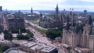 LIVE NOW: Aerial view of Canada Day in downtown Ottawa