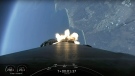 This video image provided by SpaceX shows a SpaceX Falcon 9 mission to launch 53 Starlink satellites to low-Earth orbit from Space Launch Complex 4 East (SLC-4E), takes off from Vandenberg Space Force Base, Calif., on Friday, May 13, 2022. (SpaceX via AP)