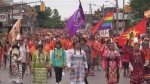 More than 2,000 people showed up to London, Ont.'s Victoria Park on July 1, 2022 for the second annual Turtle Island Healing Walk. (Brent Lale/CTV News London)