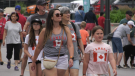 People packed Dunlop Street to take part in Canada Day festivities (Christian D'Avino/CTV News). 