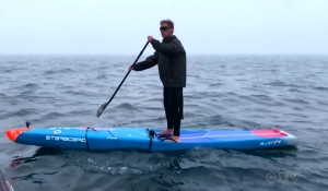 A Toronto man is getting set to become the first disabled athlete to cross Lake Superior on a paddleboard. Mike Shoreman, who made a stop in Sault Ste. Marie Friday, has already crossed Lake Erie, and most recently crossed Lake Huron. (Mike McDonald CTV News Northern Ontario)