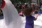 A foam party was a hit during the Canada Day celebrations in Hollinger Park in Timmins.  (Lydia Chubak/CTV News Northern Ontario)