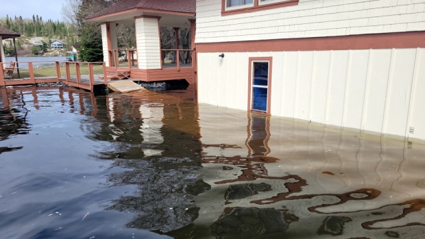 High water levels have kept Reid's Birch Island Resort from opening this summer. (Source: Phil Reid)