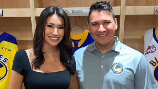 Ashley Callingbull, left, and Wacey Rabbit are the newest hires of the Saskatoon Blades. (Submitted photo)