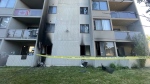 Apartment fire at 85 Fiddlers Green Rd. in London on July 4, 2022. (Marek Sutherland/CTV News London)