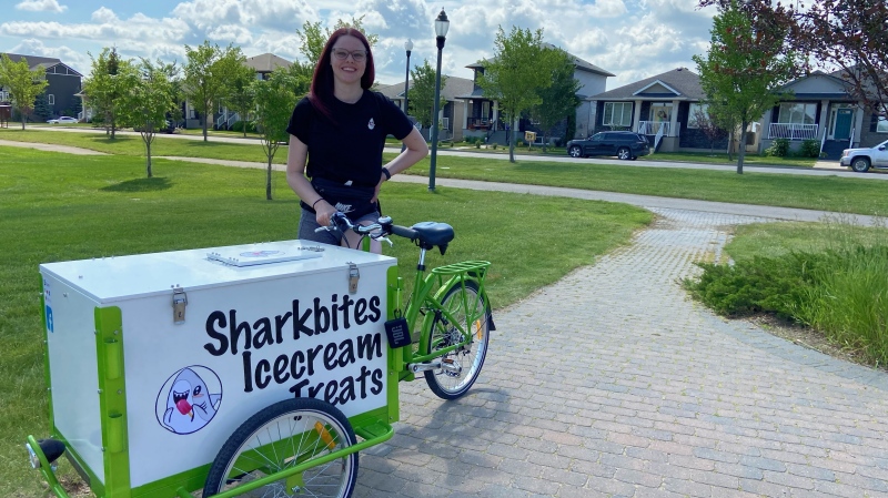 Makenzie Chamberlin started Sharkbites Icecream Treats in June 2022. (LukeSimard/CTVNews) 