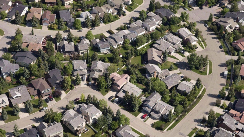 An aerial view of housing is shown in Calgary on June 22, 2013. (THE CANADIAN PRESS/Jonathan Hayward)
